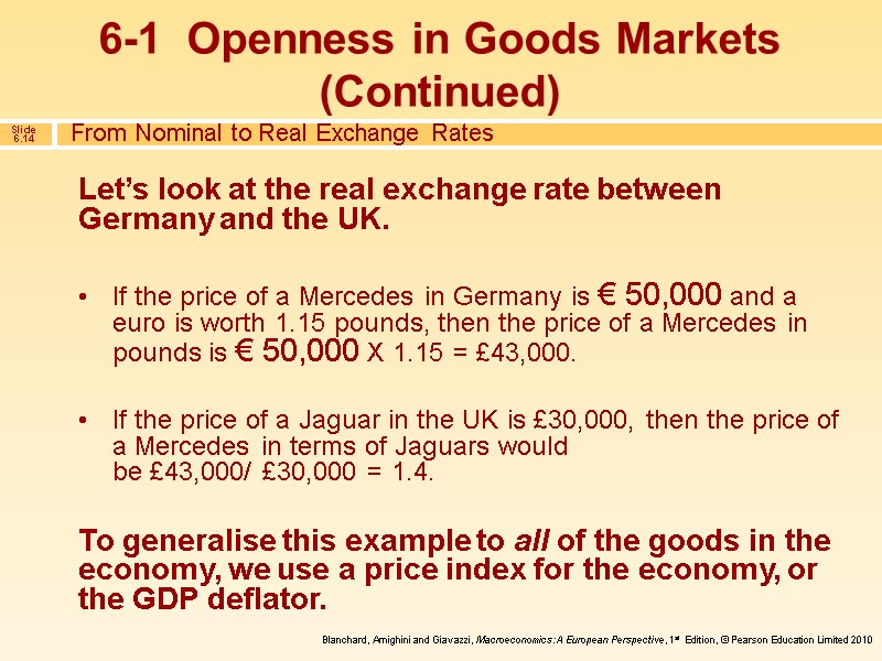Let’s look at the real exchange rate between Germany and the UK.  If
